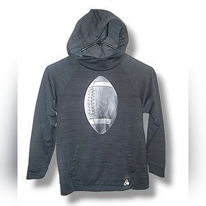 Boys hoodie size 8 football sweater warmtek tekgear polyester gray soft